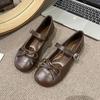 Fashion Shoes Woman 2025 Female Footwear Shallow Mouth Soft Bow-Knot New Dress Grandma On Heels Summer Butterfly Butterfly-knot Mary