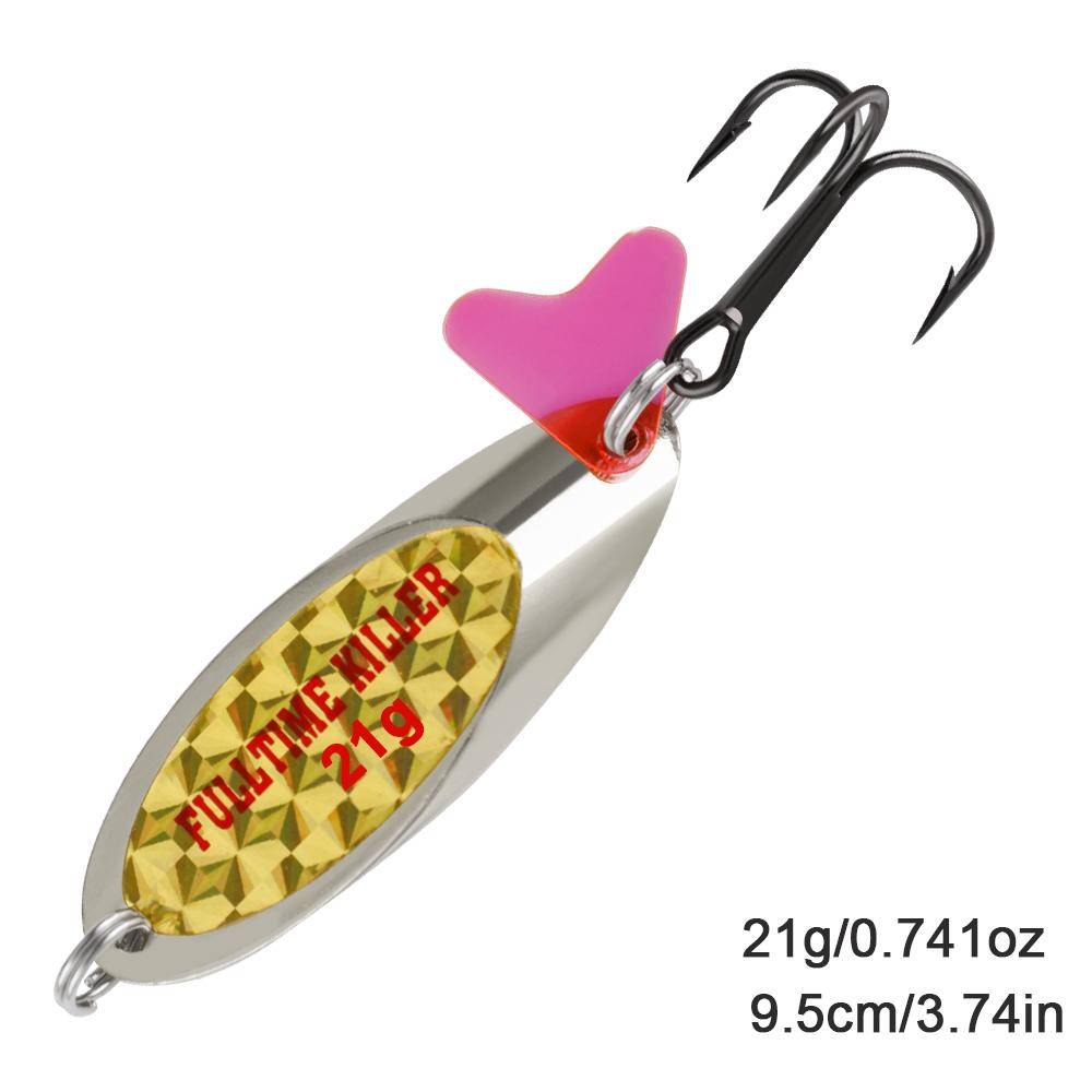 FTK Жесткая приманка Серебряная блесна Джиговая приманка Металлический тройник Кастинговое лезвие Спиннер Троллинговая блесна Нержавеющая раковина Спиннербейт 21g золотой/серебряный