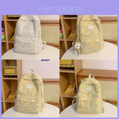 Soft Plush Girls School Backpack With Material And Letter Pattern For Middle School Students
