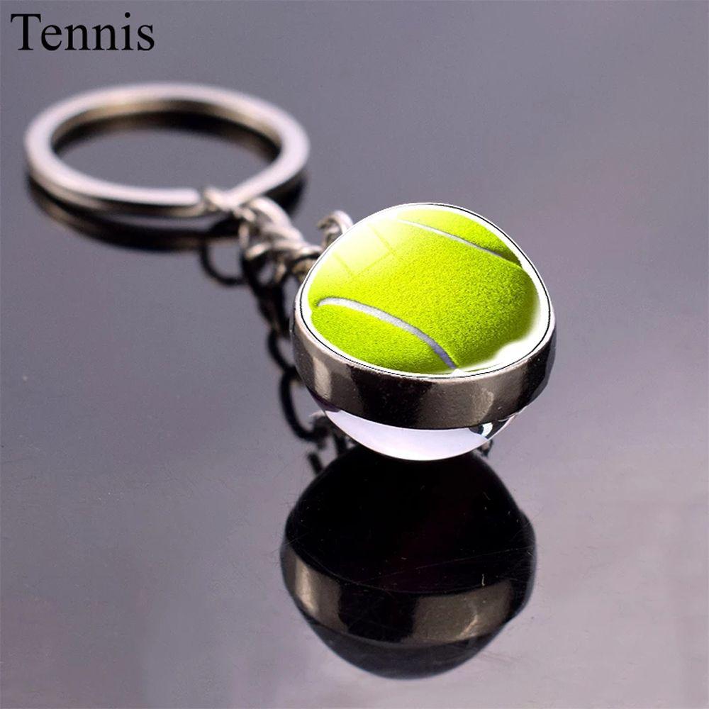 Holder Bag Pendant Volleyball Tennis Keychain Ball Keyring Glass Ball Keychain Basketball Keychain