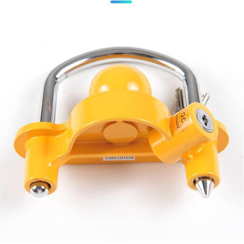 1 Set 2-5/16 Inch Adjustable Anti-Theft Coupler Lock Heavy Duty Trailer Hitch Lock U-Shape Ball Security For Tow Receiver