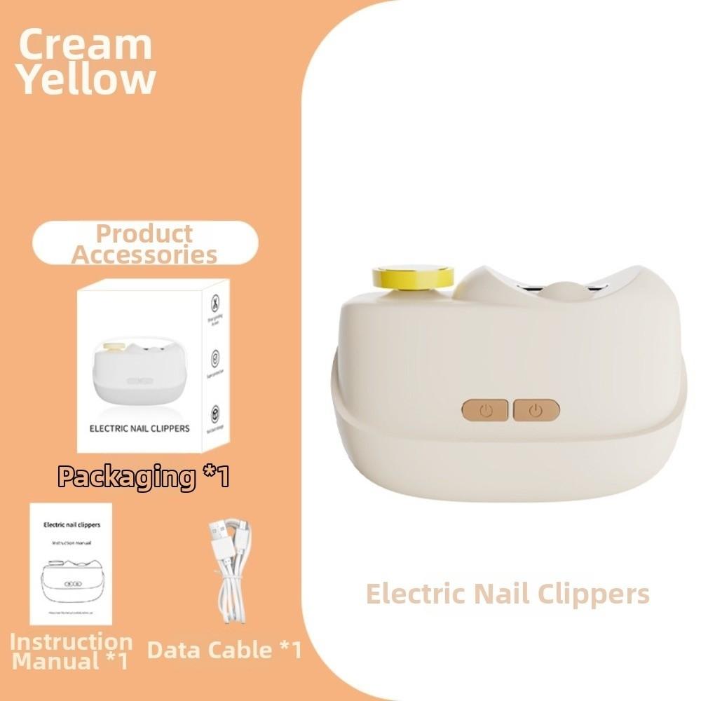 3 in 1 Electric Nail Clipper LED Light Nail Debris Storage Automatic Nail Trimmer and Polisher Rechargeable 2 Speeds