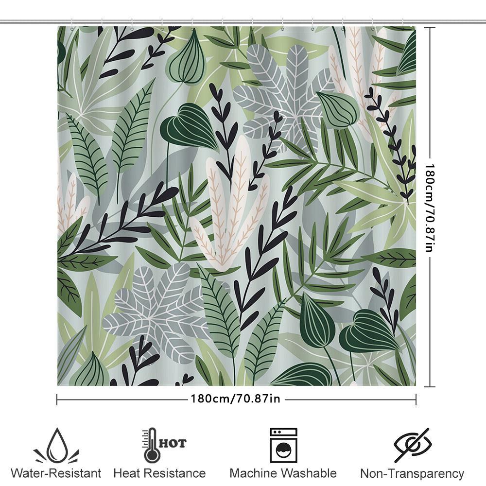 Colorful Floral Bath Curtain Printed Shower Curtain Decorative for Bathroom Home Decoration Set with Hooks (Red Purple Orange Ye