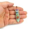 Hand-Wound Colorful Gravel Natural Stone Crystal Powder Spar Sword-Shaped Pendant Necklace N507