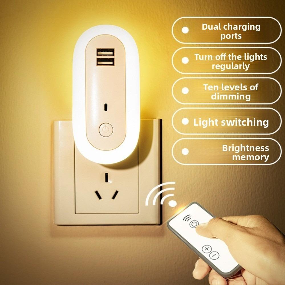 New Wall Mounted Lamp LED Bedside Lamp USB Plug with Remote Dimmable Night Light Energy Saving Decor Light Bedroom