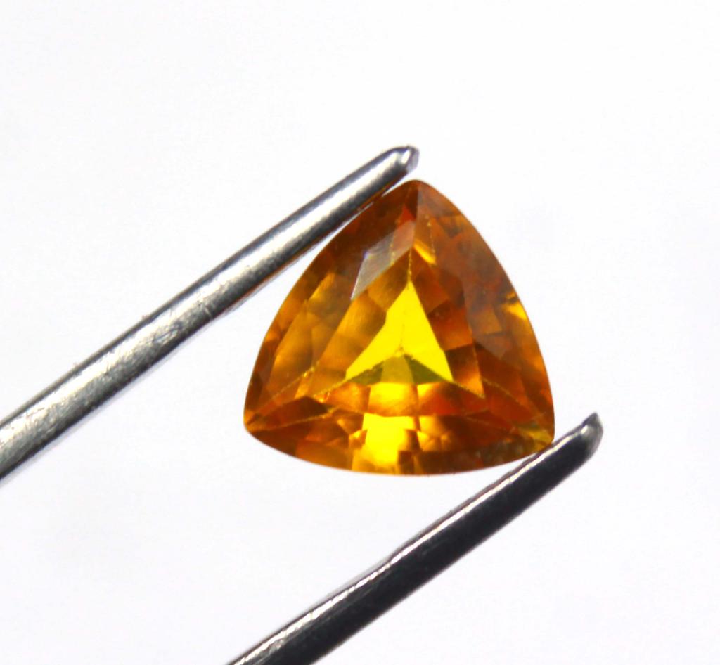 3.80 Carat Wonderful Trillion Shape Orange Sapphire Certified Sri Lanka Gemstone SN535