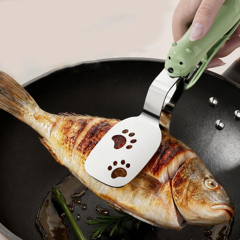 Stainless Steel Steak Clamps Clip Design BBQ Tongs Durable Fish Frying Tongs  Kitchen Barbecue