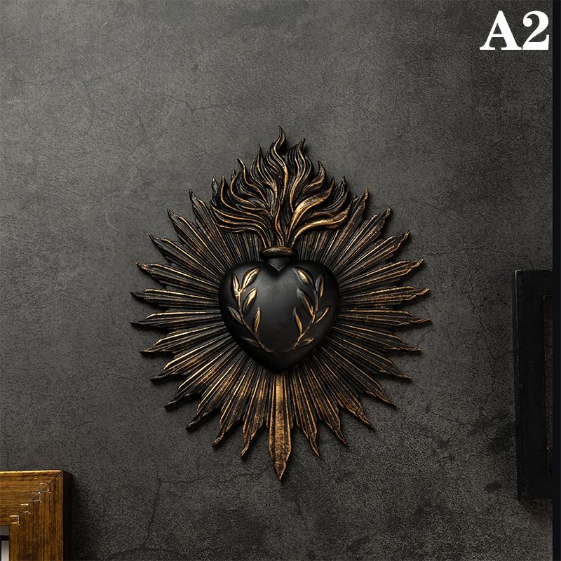 

Готическая настенная табличка «Священное Сердце», подставка для молитвы, табличка «Непорочное Сердце Марии», подарок, настенное искусство, украшение для дома, орнамент