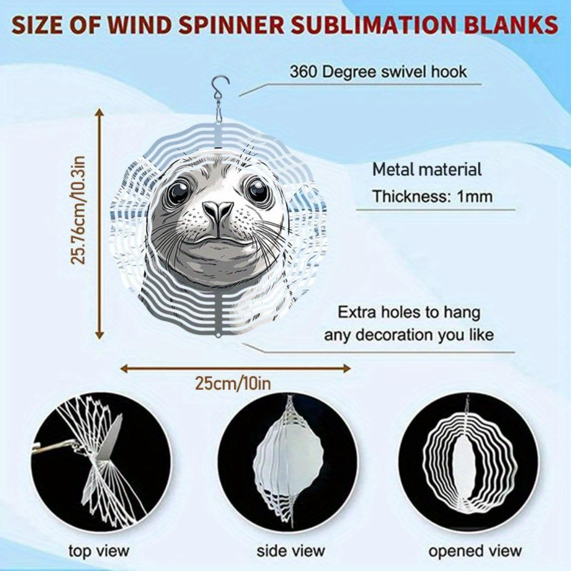 

3D Metal Wind Turbine Decor – Glacier Seal Pattern Design, Outdoor Garden & Terrace Ornament for Courtyards, Balconies 01A