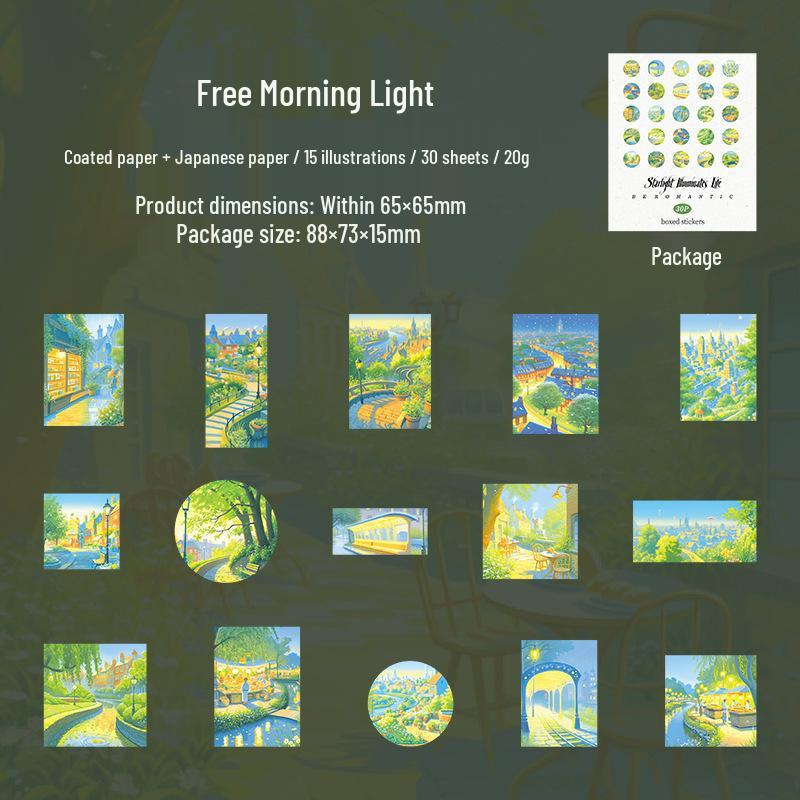 

Starlight Life Series: Retro Ketchup Girl Scenery Collage Stickers (Set of 6)