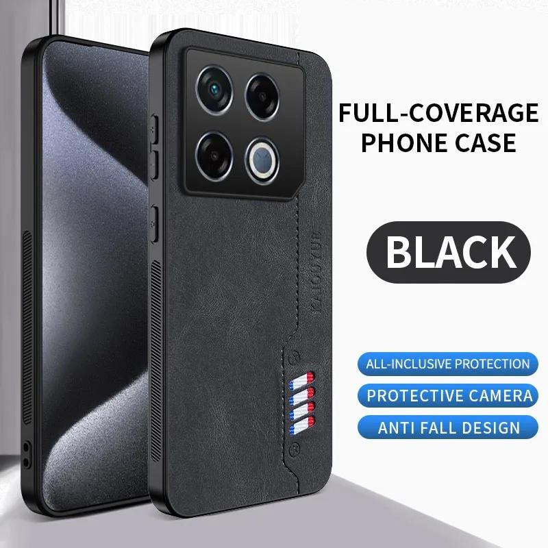 For Infinix Note 40 Pro 5G Case Luxury Frosted Leather Fashion Design Shockproof For Infinix Note 40 Pro Back Hard Funda Cover
