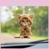 Car Pendant Acrylic With Cute Cat Christmas Tree Decoration Vehicle Interior