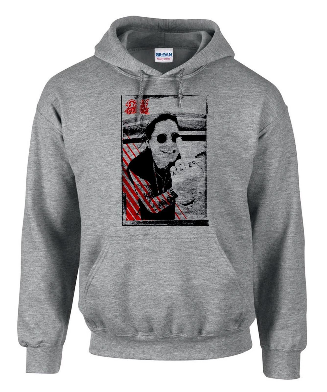 Ozzy Osbourne Rock Metal Music Rules Graue Hoodies Kapuzenpullover -3498 -Grau XXL