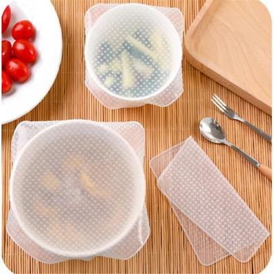 1pc Transparent Silicone Seal Cover Multifunctional Storage Saver Wrap Seal Tools Microwave Oven Heating Kitchen Accessories
