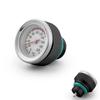 Motorcycle Fuel Tank Cap with Oil Temp Gauge (0-200℃), M20x1.5/M20x2.5, Black/Silver.