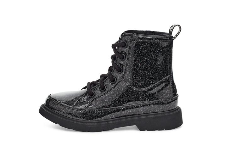 UGG Robley Glitter Velvet Zipper Kids  Snow Boots Black Children Aged 3 7 Years Old 1116377T-BLK 22