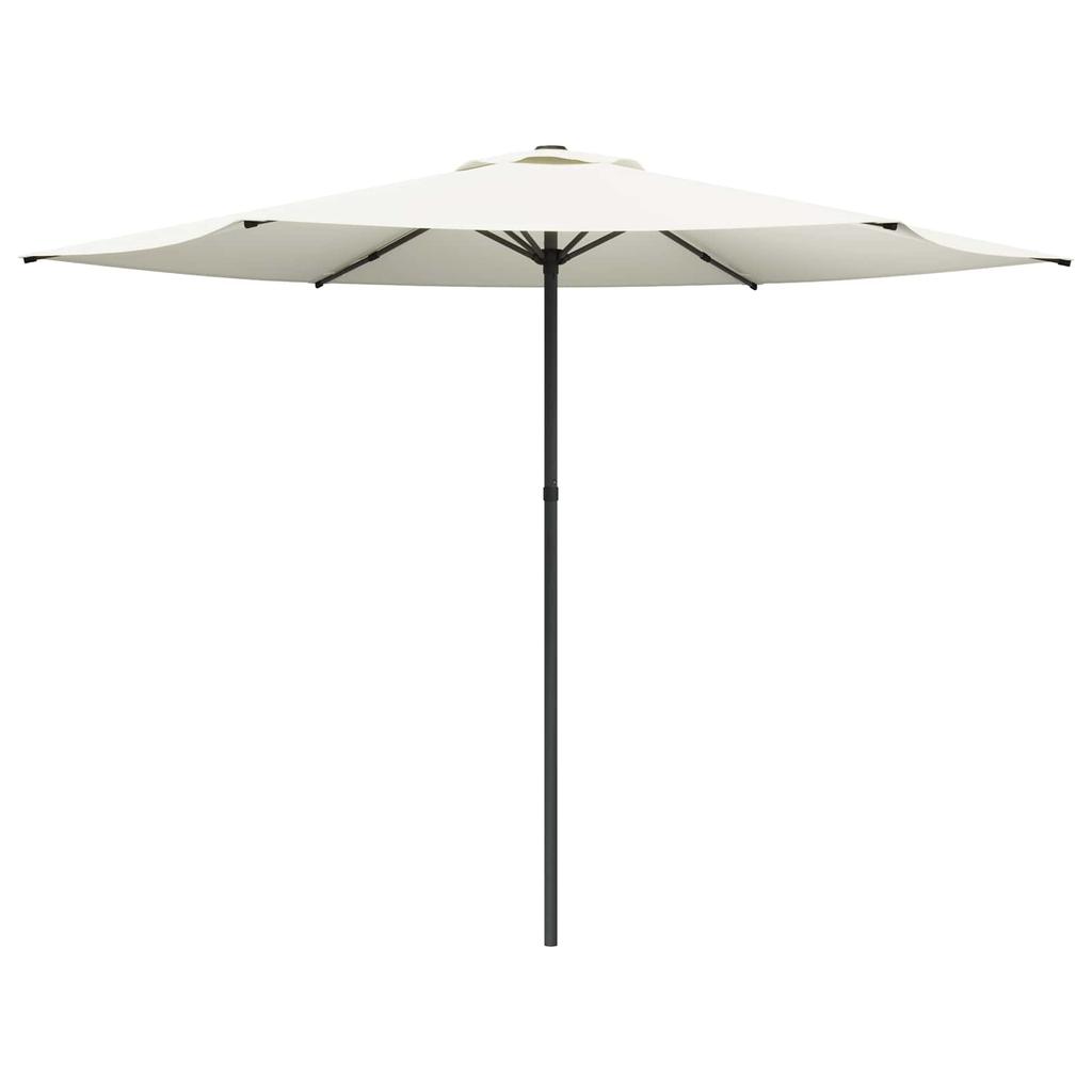 Garden Umbrella with Base 300 x 300 cm Polyester Rectangular Cream