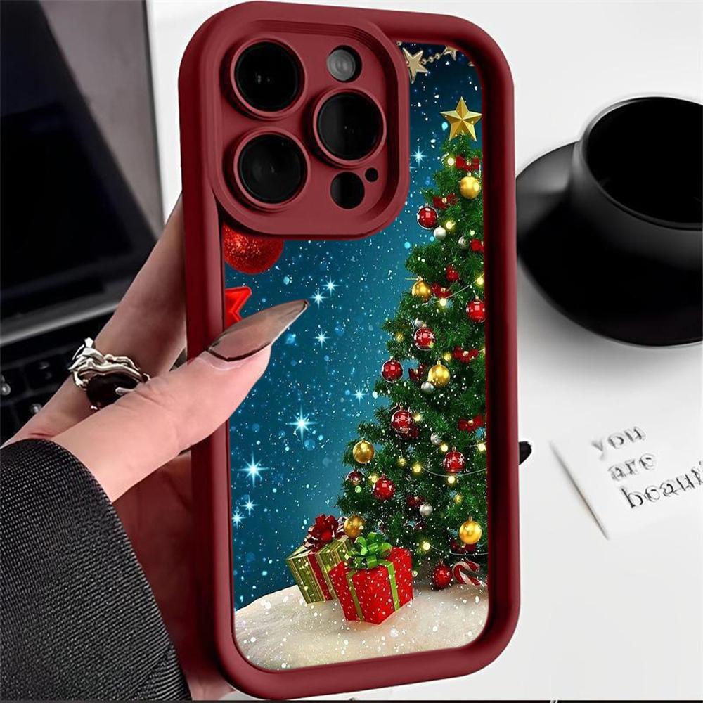 N117 New Year Merry Christmas Art Soft Angel Eyes Phone Cases for Samsung S23 S24 Ultra S21 FE A54 A34 A13 A14 A06 A24 Realme12 Vivo Shockproof Cover