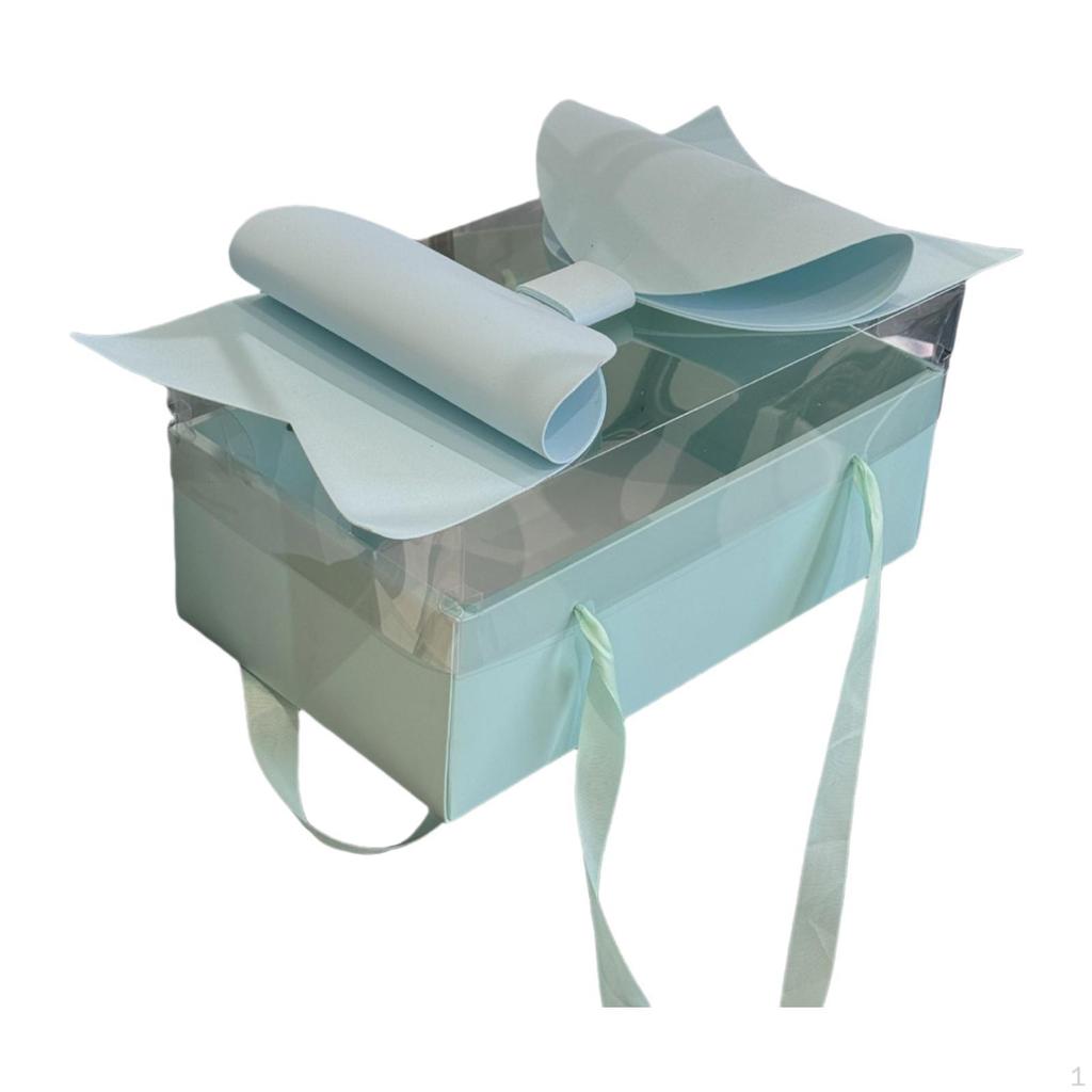 Valentine's Day Empty Box and Clear Window Delicate Flower with Bow for