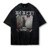 American Hip Hop Retro Old Washed Short-Sleeved T-Shirt Men And Women Oversize Street Skateboard Loose Half-Sleeved T