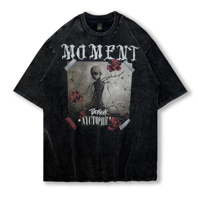 American Hip Hop Retro Old Washed Short-Sleeved T-Shirt Men And Women Oversize Street Skateboard Loose Half-Sleeved T
