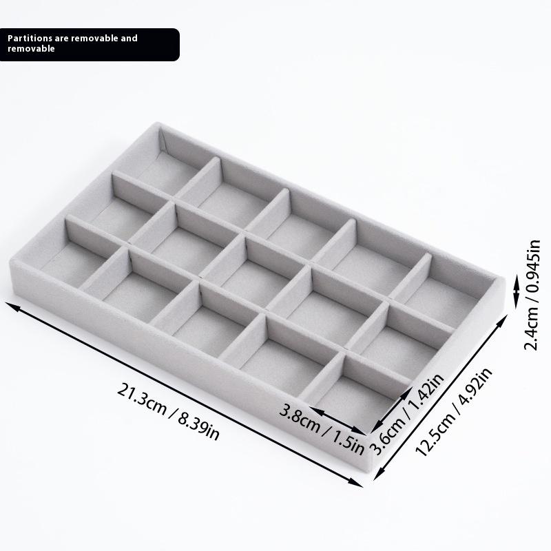 Sametová šperkovnice Náušnice Náhrdelník Prsten Náramek Stojan na vystavení šperků Zlatý podnos na šperky