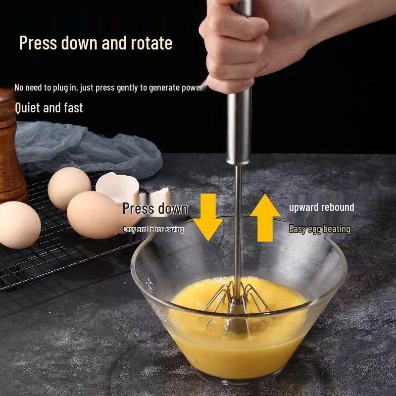 Stainless Steel Semi-Automatic Egg Beater Whisk for Baking