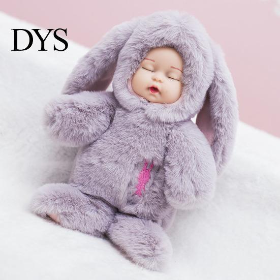 Niedliches Langohr-Kaninchen, weiches Plüschtier, schlafende Hasenpuppe für Kinder, Geburtstagsgeschenk