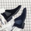 Chelsea Boots Men Blue Faux Suede Classic Fashion Business Casual Men Short Boots Ankle Zapatos De Seguridad Hombre