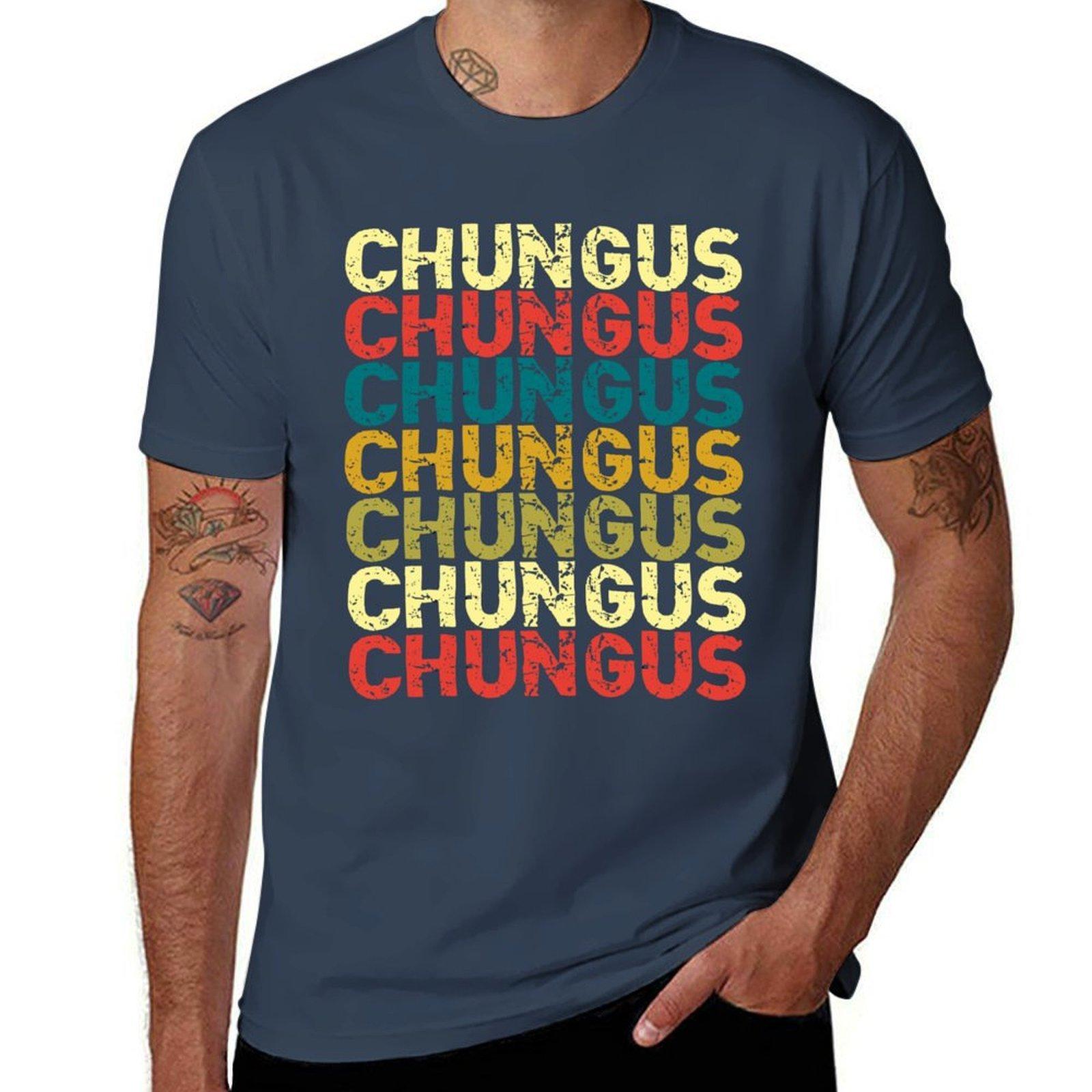 BIG CHUNGUS Retro Color Distressed Repeat Pattern Fat Bugs Bunny TShirt man t shirts for men TShirt S
