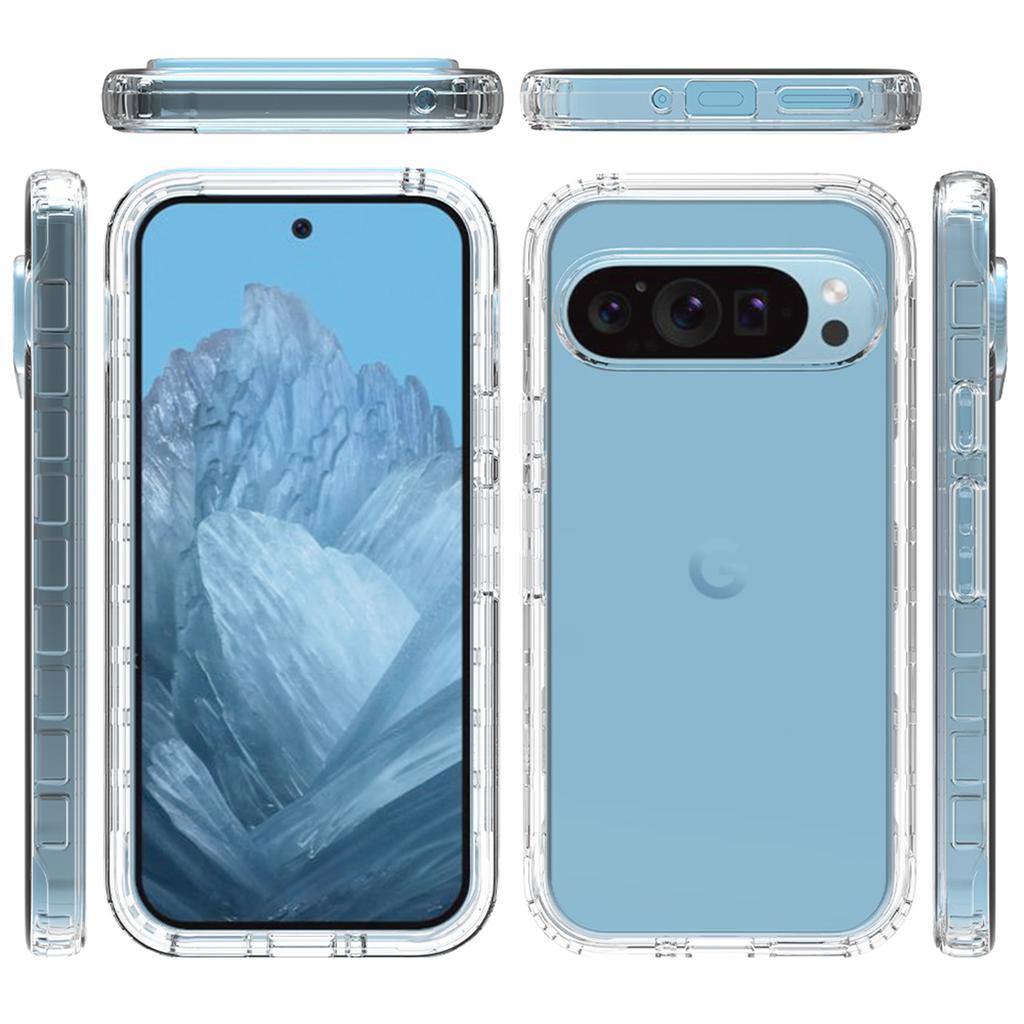 For Google Pixel 9/9 Pro Case TPU+PC Full Protection Shockproof Phone Cover with PET Screen Guard