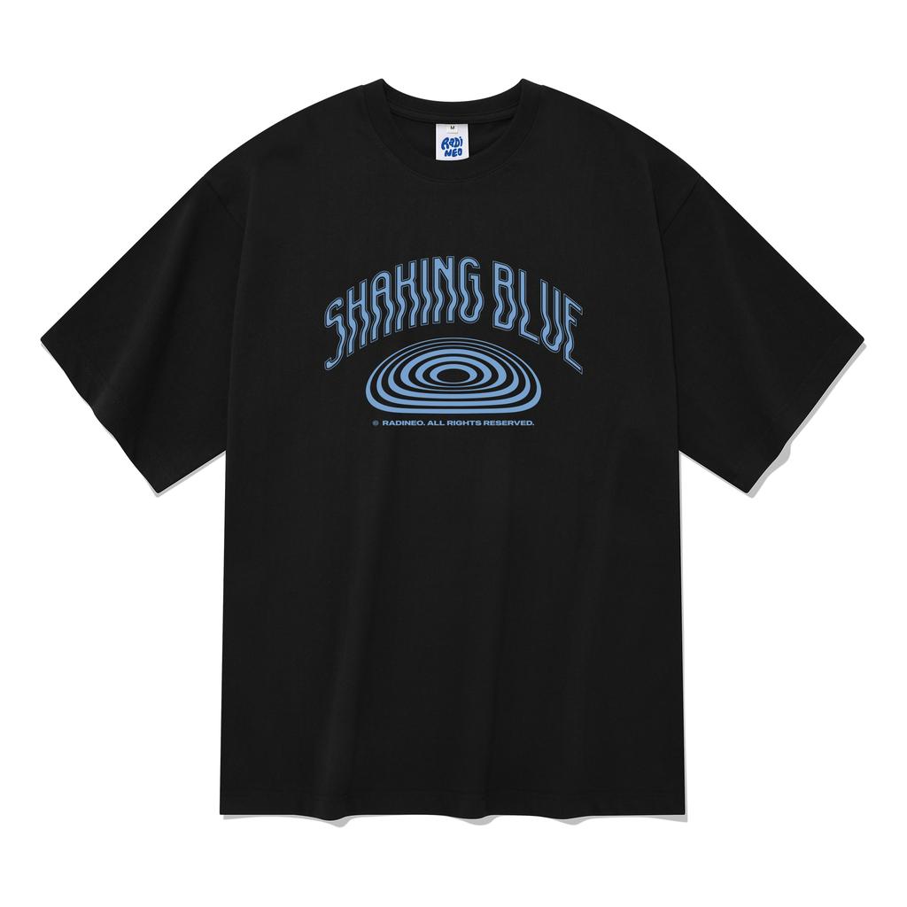RADINEO 20-Count Shaking Blue Short Sleeve T-Shirt Black