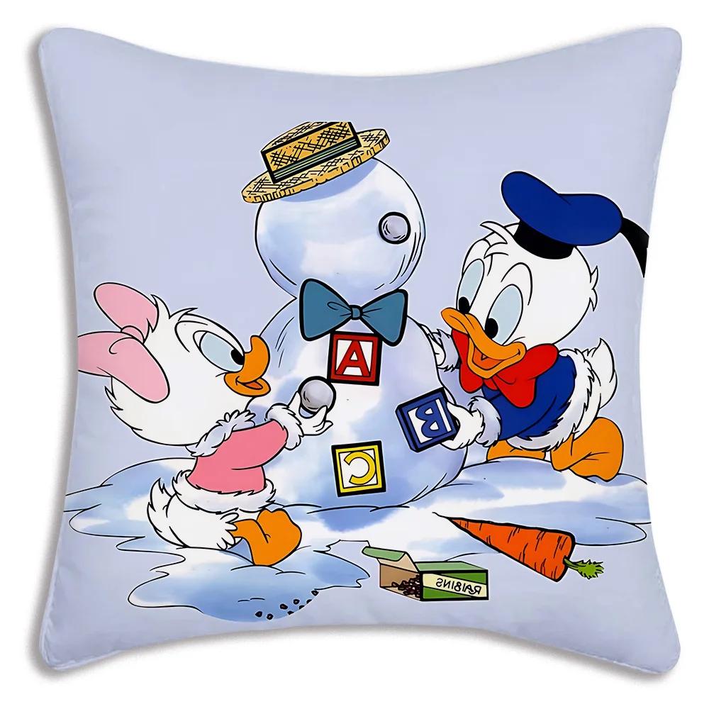 Hot Cartoon Anime Donalds Ducks Pillow Covers Cartoon Sofa Decorative Home Printing  Cute Cushion Cover