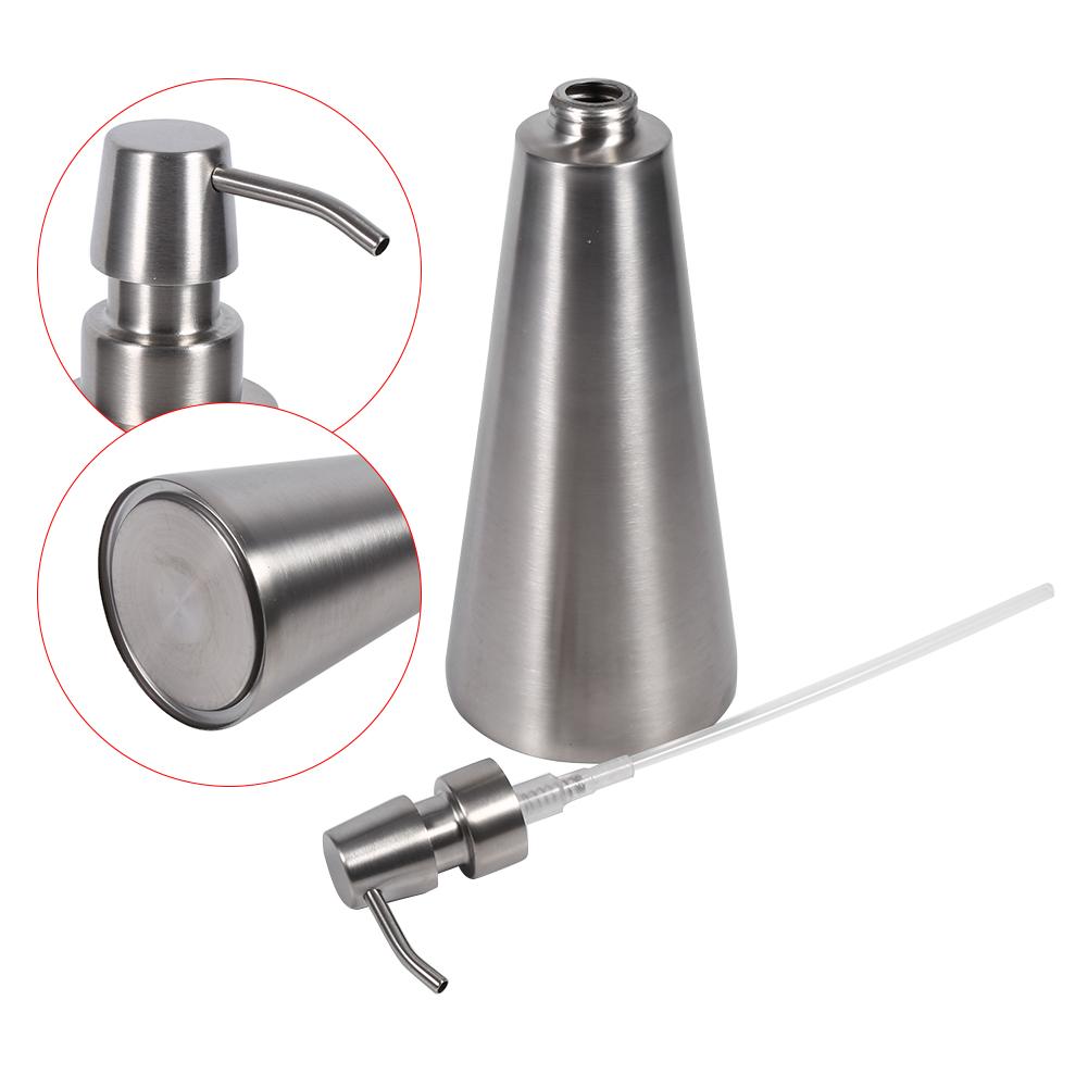 800ml Stainless Steel Liquid Pump with Wide Mouth and Non-Slip Base for Kitchen, Bathroom, Hotel,