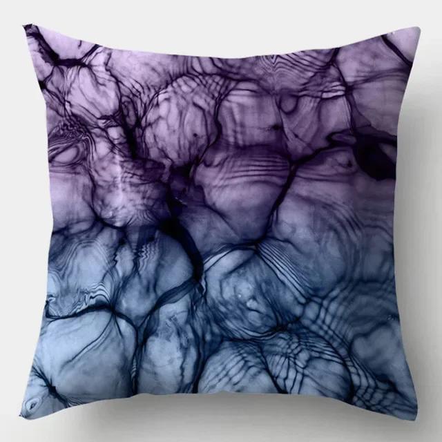 

Geometric Purple Decorative Pillowcase Gem Crystal Marble Art Print Polyester Home Decor Cushion Cover 45X45CM Fundas De Cojin 16x16Inch