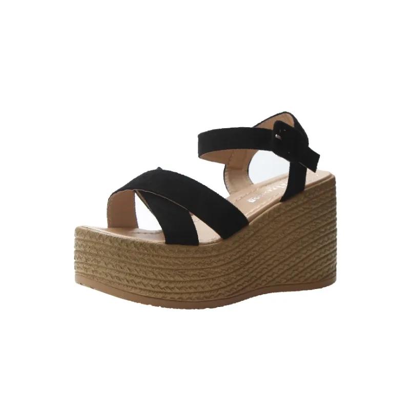 Sandalias de Moda para Mujer en Oferta Sandalias para Mujer para Exteriores 2024 Verano Nuevo Tacón de Cuña de Pastel de Pino Suela Gruesa Plataforma Impermeable Ante