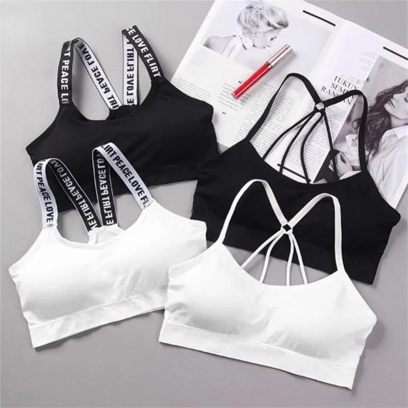 Women's Solid Color Corset Style Tank Top Sports Bra with Beauty Back Design