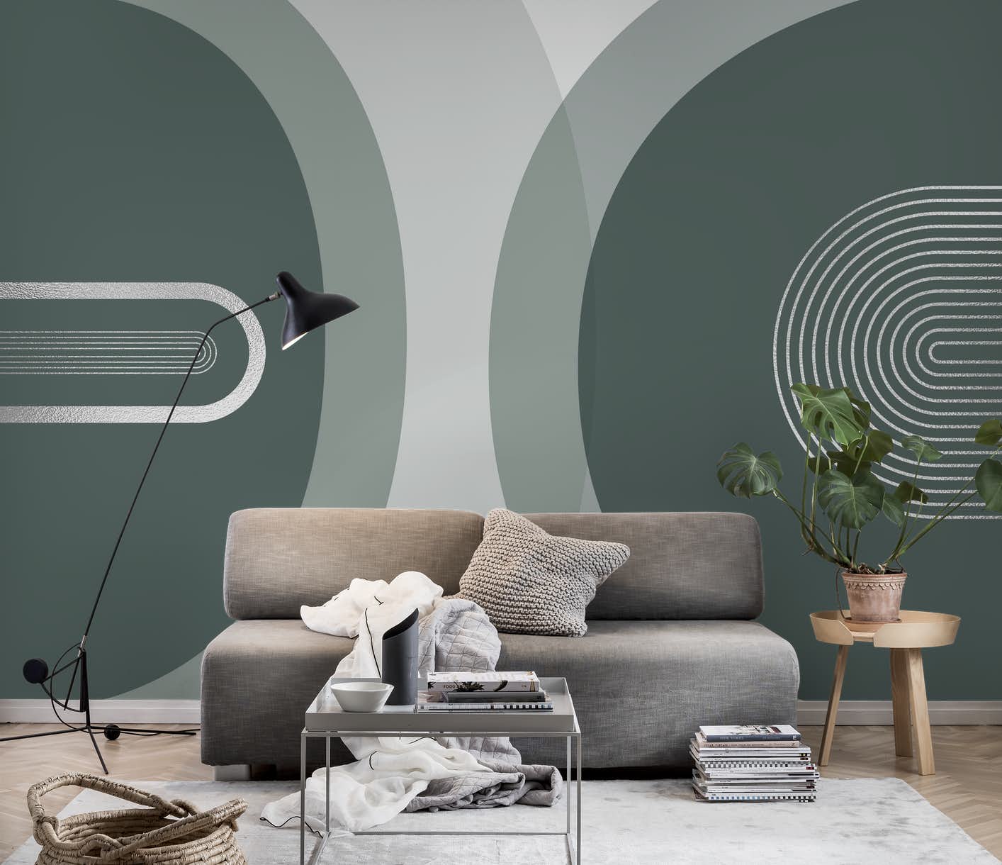 Гобелен с круглым узором и принтом в современном стиле — фото 22