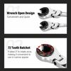 Jiawu Ratchet Combination Wrench Set, 5-Piece Flex Head Brake Line Wrench, 10-17mm CV Steel Open End 72-Tooth Gear Spanner for Fuel Nuts, Air Conditio