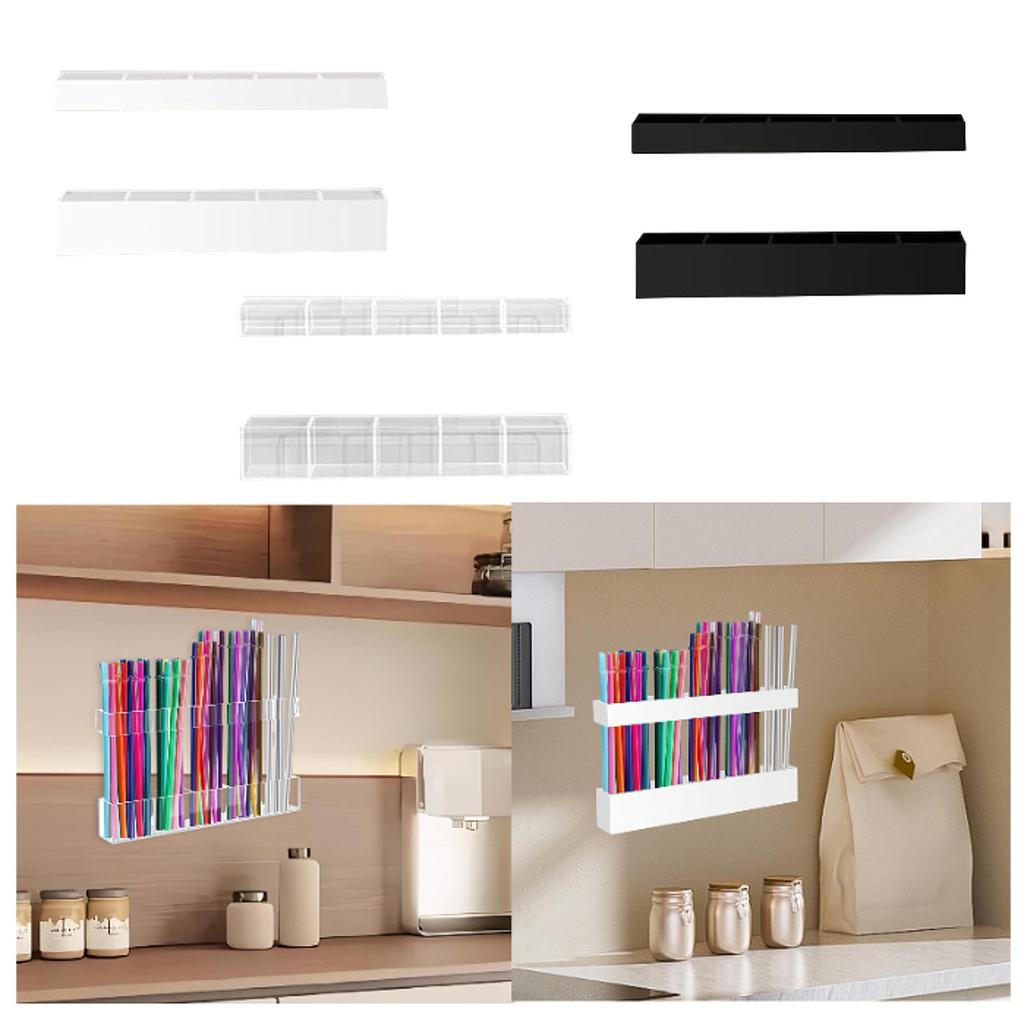 Straws Holder for Cabinet Door Multipurpose Storage Dispenser for Cafes Restaurants Refrigerators Cupboard Door Countertop