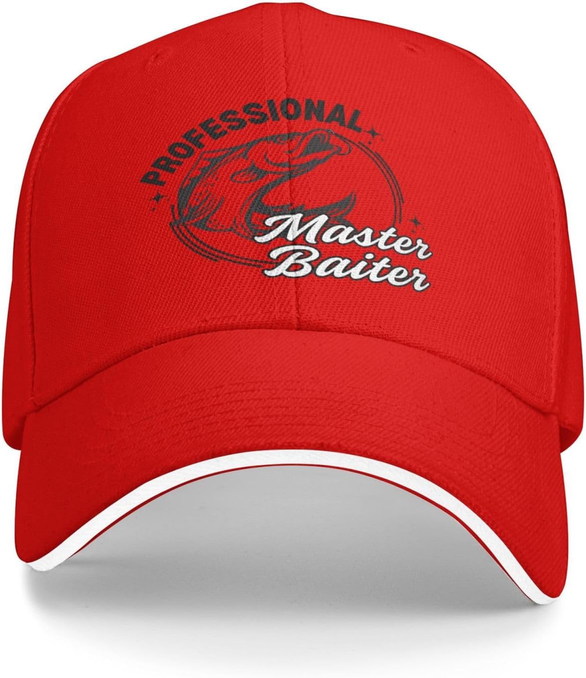 Professional Master Baiter Fishing Graphic Baseball Cap Polyester Adjustable Outdoor Dad Hat One Size