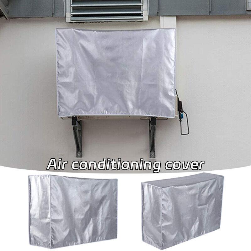 Outdoor Air Conditioner Cover Waterproof Dust Proof Snow Protection Cleaning Bag Silver
