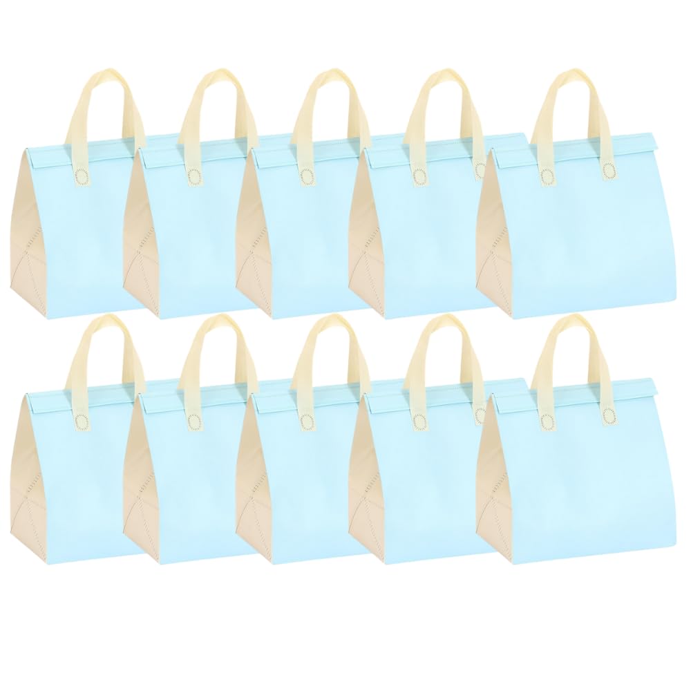 

ideastore Insulated Cooler Bags, Aluminum, Commercial Use, Disposable, Pack of 10 (Light Blue)