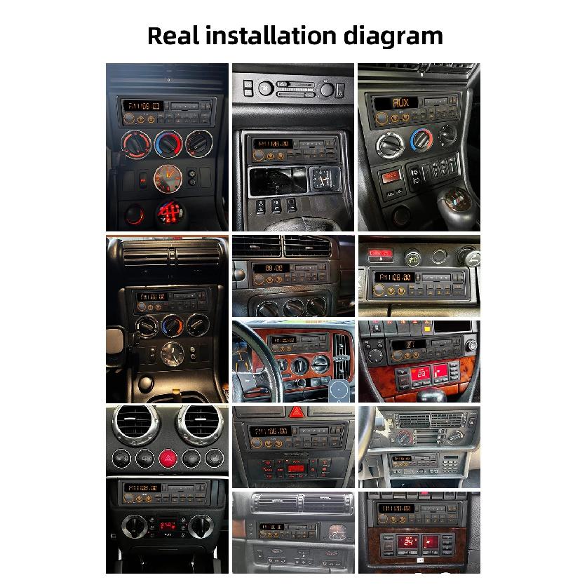 Retro MP3 Car Radio Player 1 DIN Stereo EQ FM AM RDS DAB Receiver QC3.0 Bluetooth USB AUX Input For VW Porsche Mercedes Benz BMW