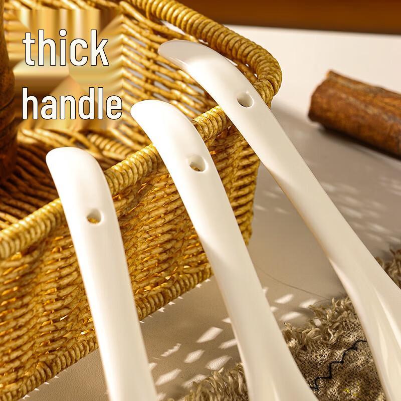 Japanese Ceramic Long-Handle Soup Spoon