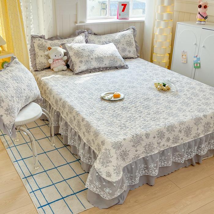 2025 Hot-Selling 5D Digital Print Milk Velvet Bedspread Set - Large, Luxurious 4-Piece with Baby Velvet Bed Skirt