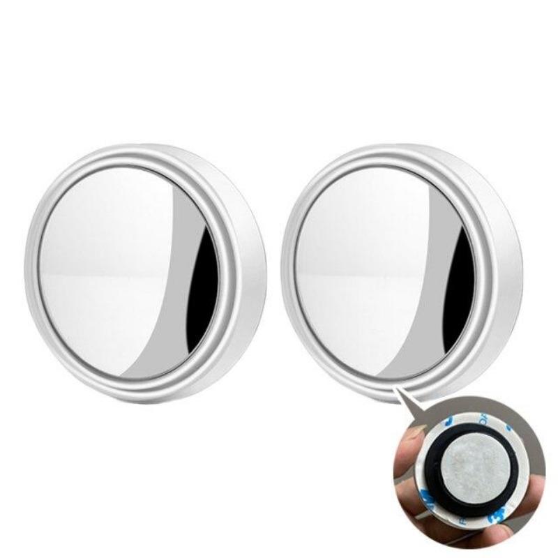 New 2pcs Convex Mounted Auxiliary Rear-view Mirror 360 Degree Rotation Wide-angle Round Frame Blind Spot Rear-view Mirror