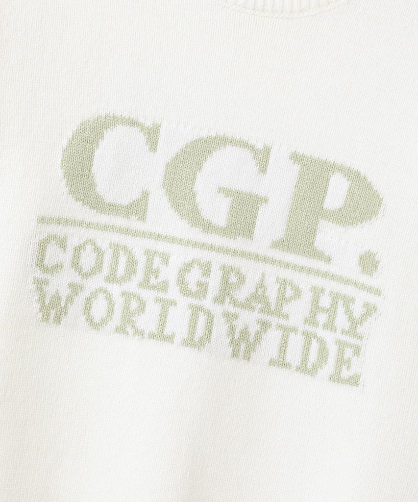 CGP (Women) Square Logo Short Sleeve Knit - Cream