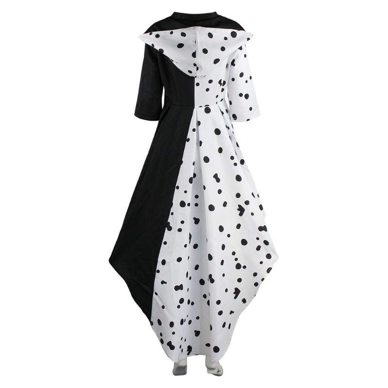 Halloween 101 Loyal Dog cos Dress Black and White Witch Kuila Deville Spotted Costume Performance Costume