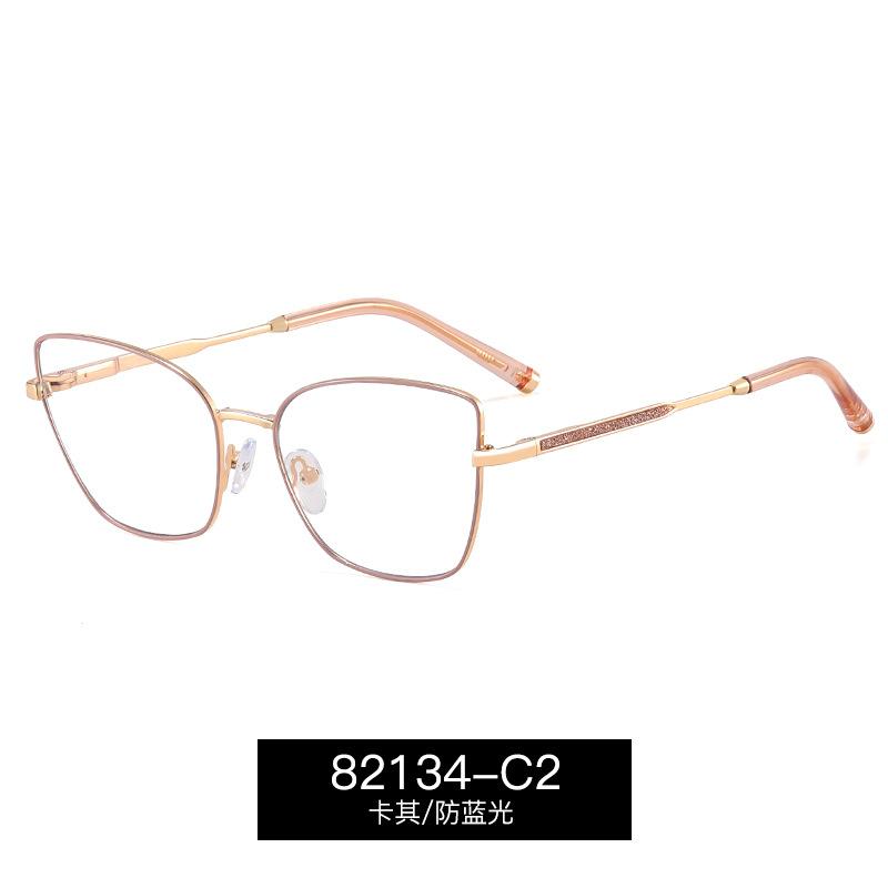 Fashion Cat Eye Reading Glasses Women Thin Metal Frame Rose Gold Prescription Eyewear Custom Made Optical
